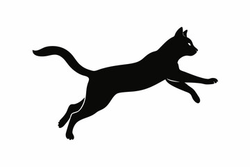 Fototapeta premium jumping cat silhouette vector illustration