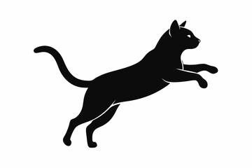 jumping cat silhouette vector illustration