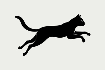 jumping cat silhouette vector illustration