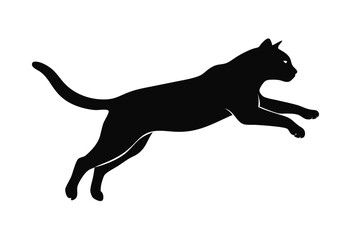 jumping cat silhouette vector illustration