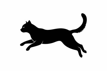 jumping cat silhouette vector illustration