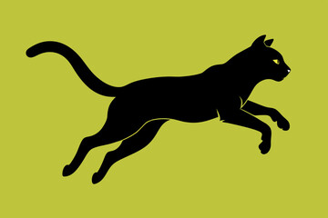 jumping cat silhouette vector illustration