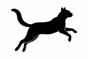 jumping cat silhouette vector illustration