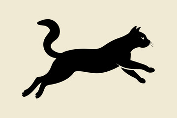 jumping cat silhouette vector illustration