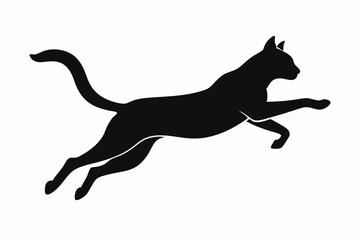 jumping cat silhouette vector illustration