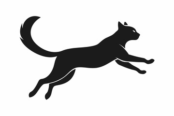 jumping cat silhouette vector illustration