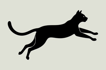 jumping cat silhouette vector illustration