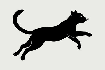 jumping cat silhouette vector illustration