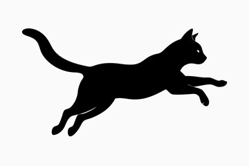 jumping cat silhouette vector illustration