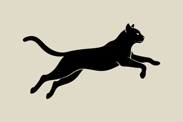 jumping cat silhouette vector illustration