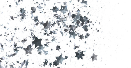 Starlit Christmas Plummet: Spectacular 3D Illustration Showcasing Descending Holiday Star Clusters