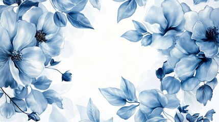 Floral print vintage illustration of blue color

