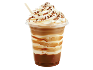 A refreshing iced coffee drink with whipped cream and chocolate sprinkles.  Perfect for a summer day.
