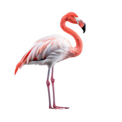 Fototapeta premium Flamingo isolate on transparent png.