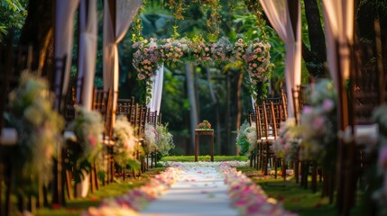 Obraz premium Very beautiful and aesthetic outdoor wedding decorations