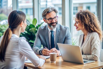 "Professional Microfinance Consultant Discussing with Clients"
