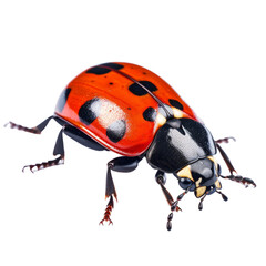 Fototapeta premium Red ladybug isolate on transparent png.