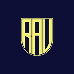 rau letter logo design
