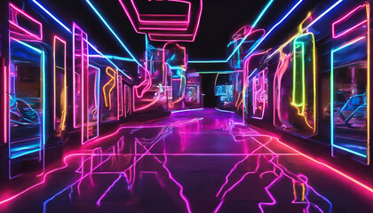 Neon Cyberpunk Street Generative AI