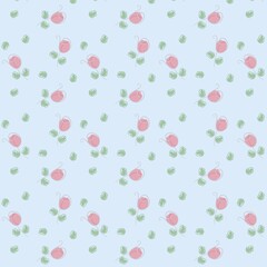 pink flower pattern with blue background