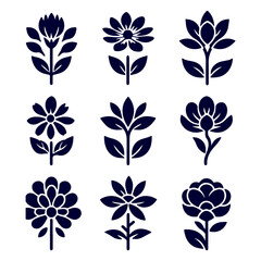 Fototapeta premium Creative Set Of A Flower Outline Design.