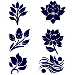 Obraz premium Creative Set of a vector flower outline design