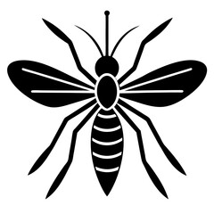 Mosquito icon logo vector art illustration on white background.