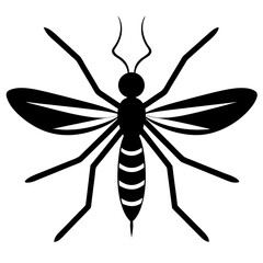 Mosquito icon logo vector art illustration on white background.