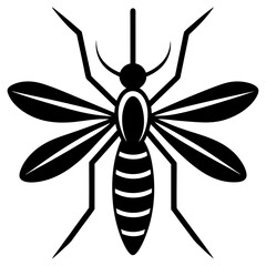 Mosquito icon logo vector art illustration on white background.