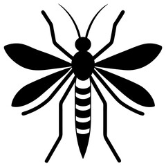 Mosquito icon logo vector art illustration on white background.