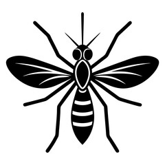 Mosquito icon logo vector art illustration on white background.