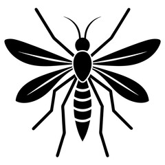 Mosquito icon logo vector art illustration on white background.