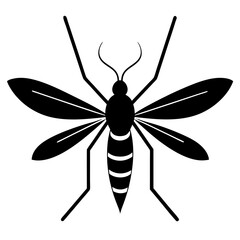 Mosquito icon logo vector art illustration on white background.