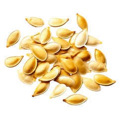 Pumpkin seeds isolate on transparent png.
