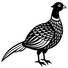 Pheasant vector icon silhouette illustration