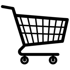 shopping cart silhouette vector art illustration