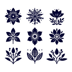 Creative Set of a vector flower outline design