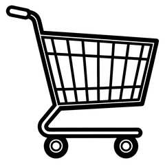 shopping cart isolated on white