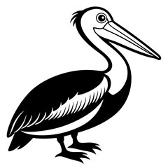 Pelican icon silhouette vector art illustration