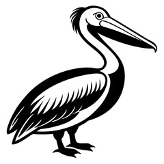 Pelican icon silhouette vector art illustration