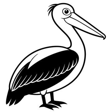 recommend clip art: Pelican icon silhouette vector art illustration