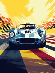 Vintage Racing Car Poster