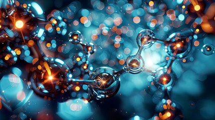 Nano-engineered catalysts in a chemical reaction high detail advanced chemistry 