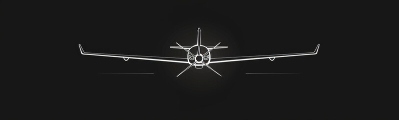 Sleek line art company logo very minimal propeller airplane