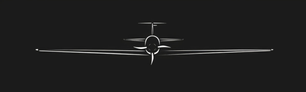recommend clip art: Sleek line art company logo very minimal propeller airplane