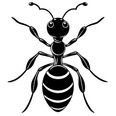 a cute ant vector silhouette illustration