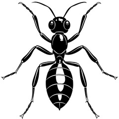 a cute ant vector silhouette illustration
