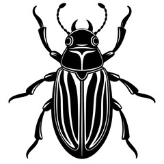a cute beetle vector silhouette illustration