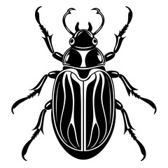 a cute beetle vector silhouette illustration