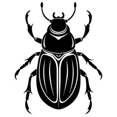 a cute beetle vector silhouette illustration